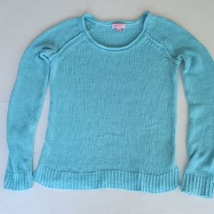 Lilly Pulitzer Marine Blue Teal Roll Neck Sweater Size XS